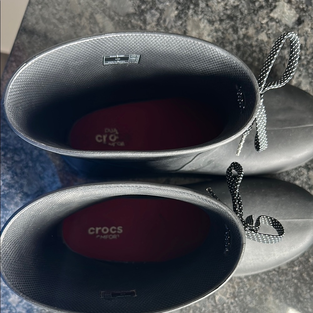 Crocs Black Ankle Boots View 4